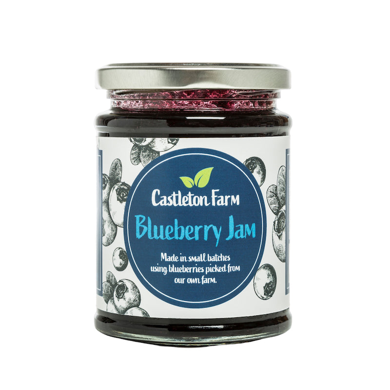 A jar of blueberry jam