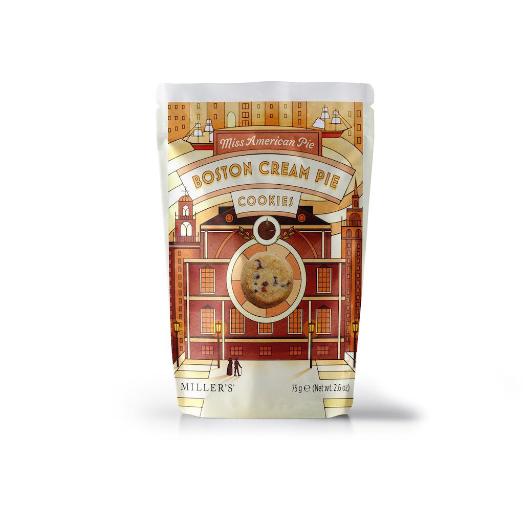 A bag of Miss America Pie Boston Cream Pie Cookies