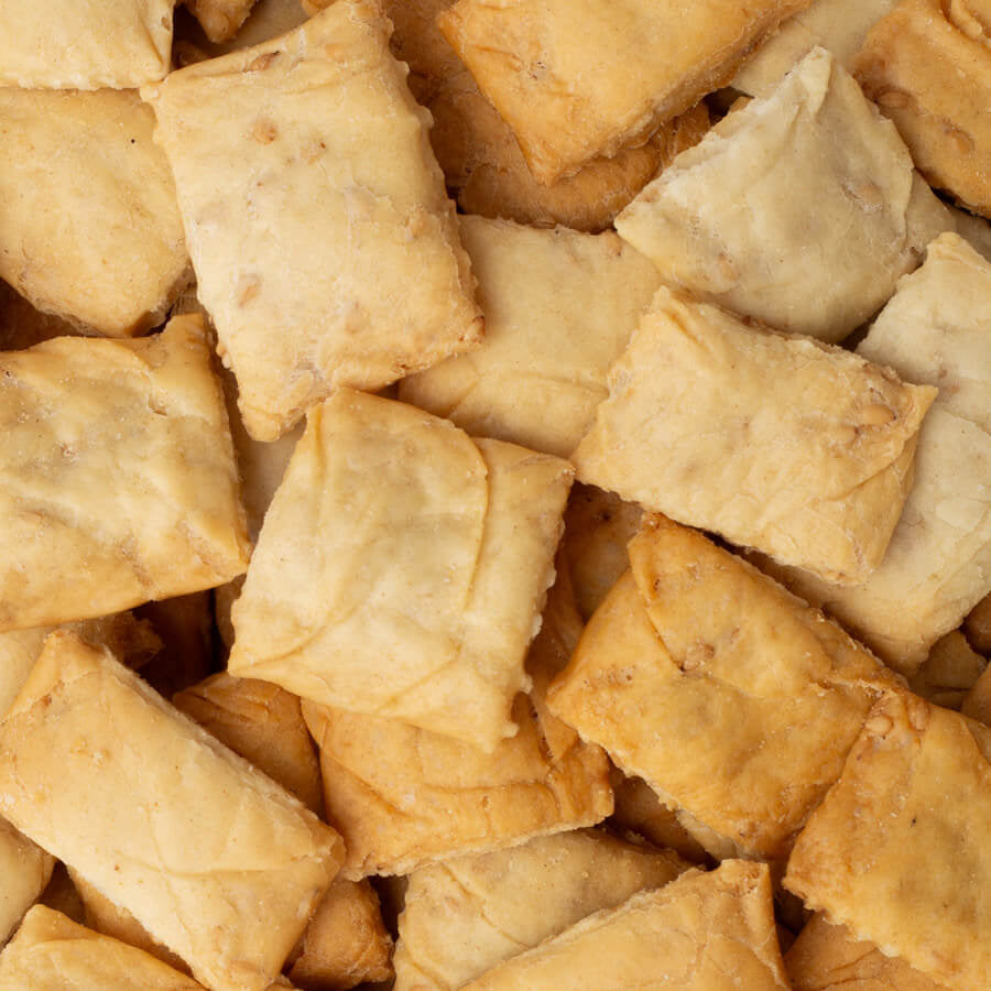 A bowl of Perello Classic Olive Oil Crackers