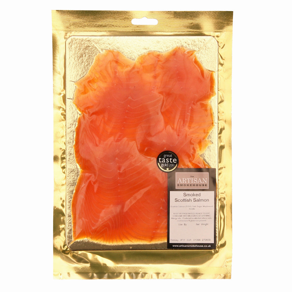 A packet of Artisan Smokehouse smoked salmon