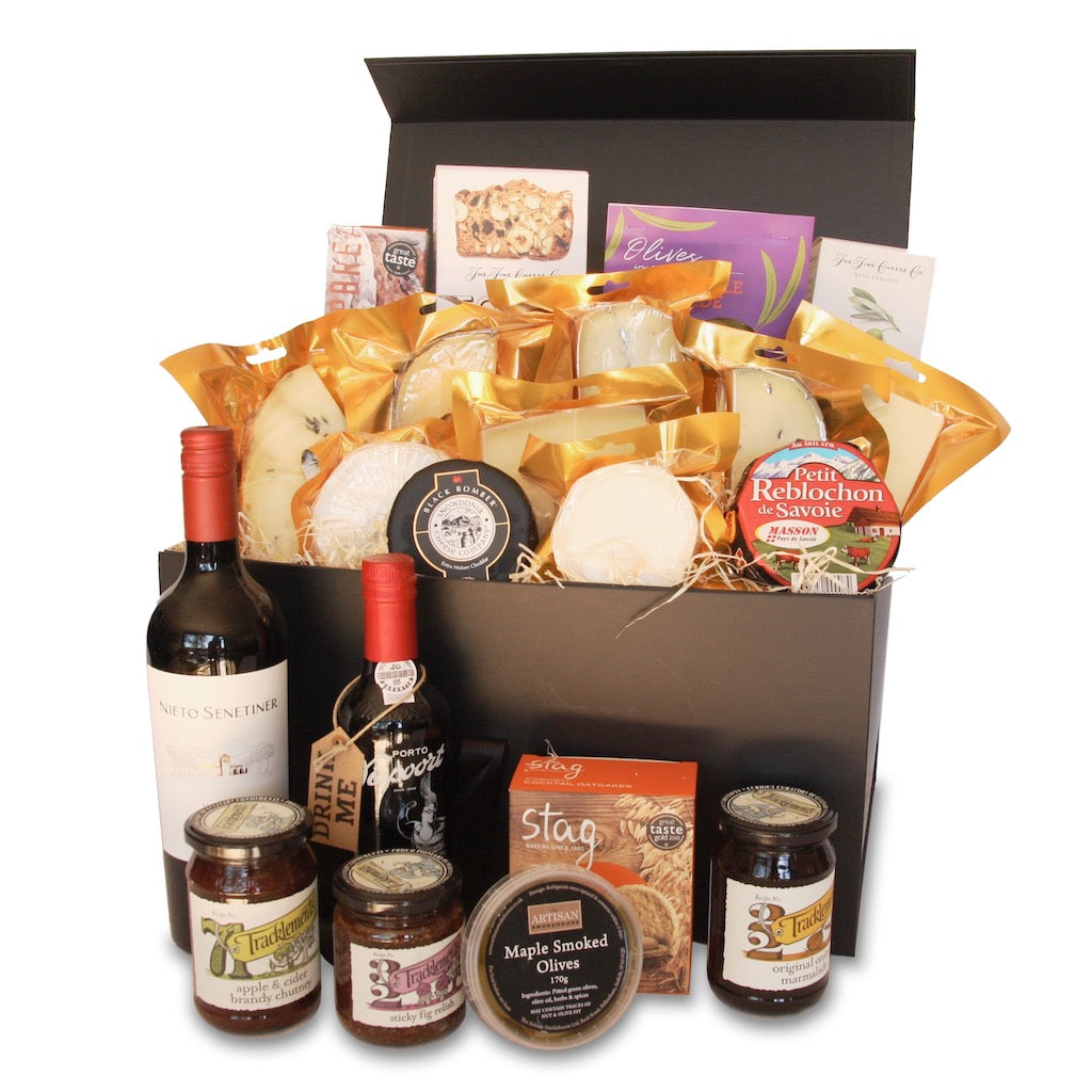 The Artisan Smokehouse's gourmet cheese and wine hamper