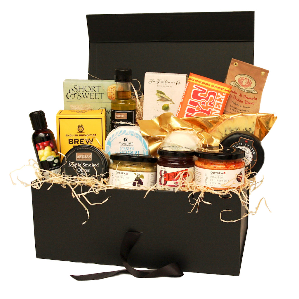 The Artisan Smokehouse's large vegetarian hamper with contents on show