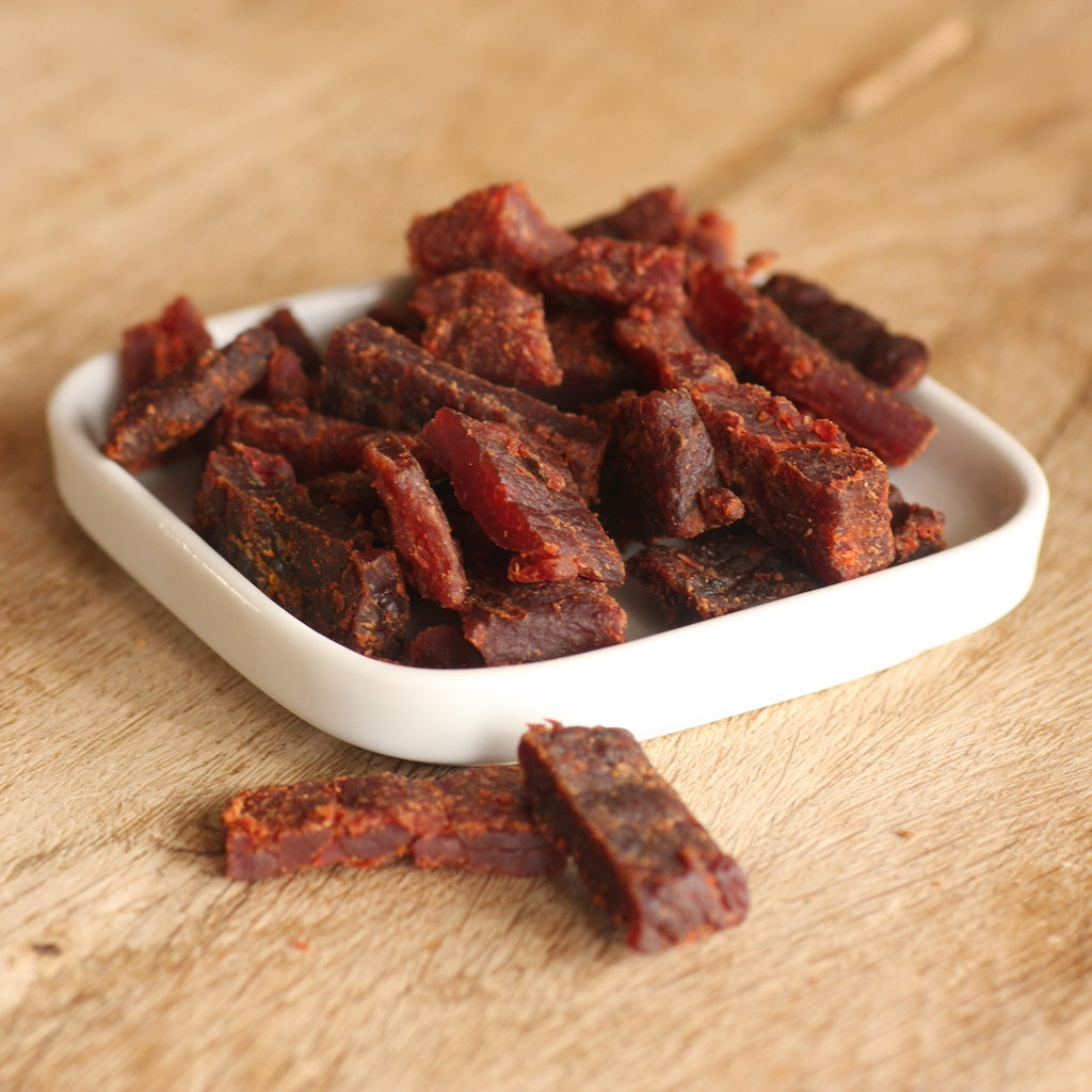 A dish of traditional beef biltong