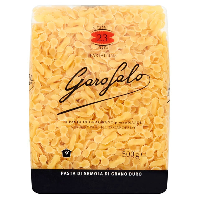 Garofalo Farfalline pasta package on a white background