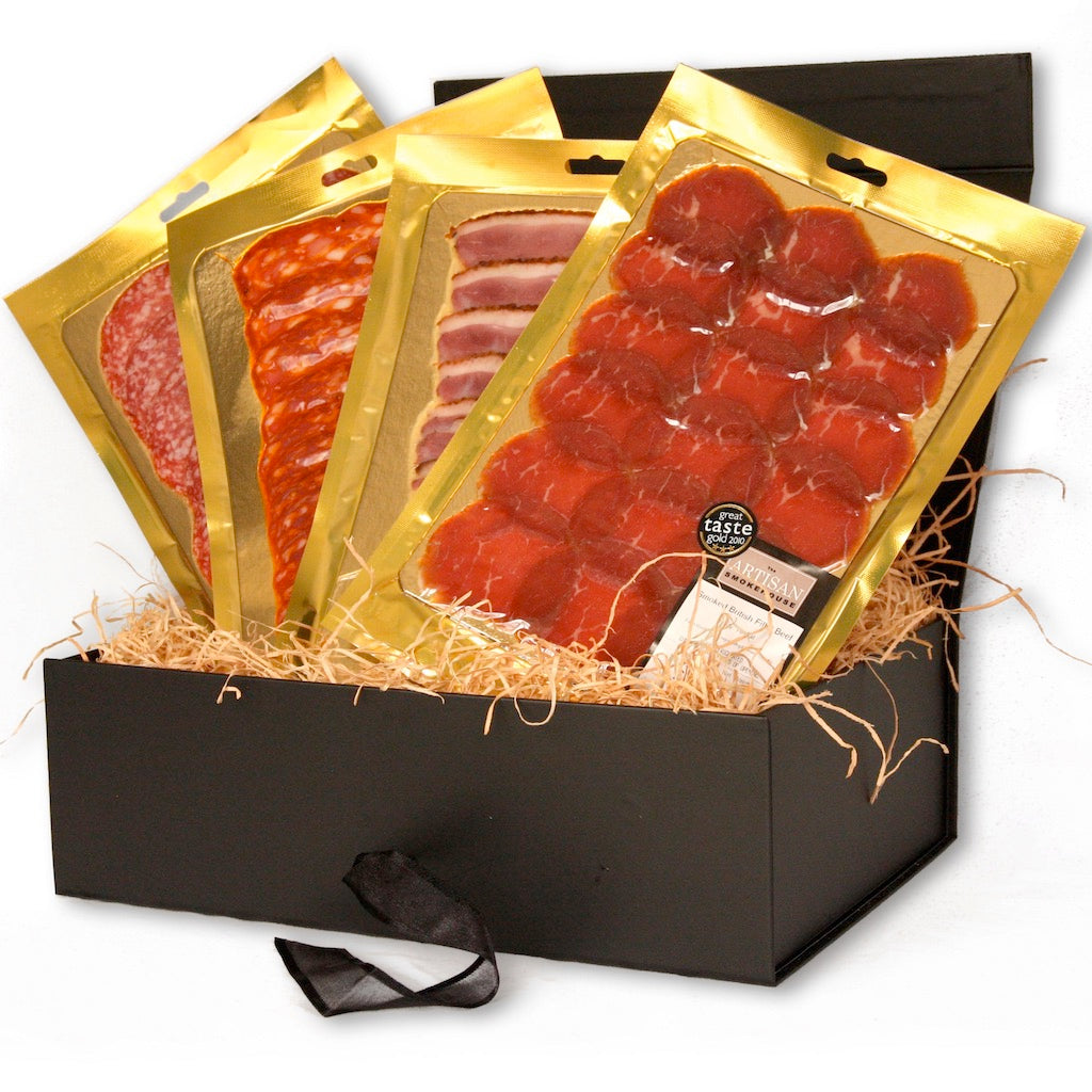 The Artisan Smokehouse's small Meat Eaters hamper with contents showing