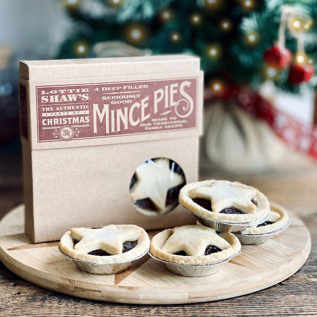 A box of traditional mince pies