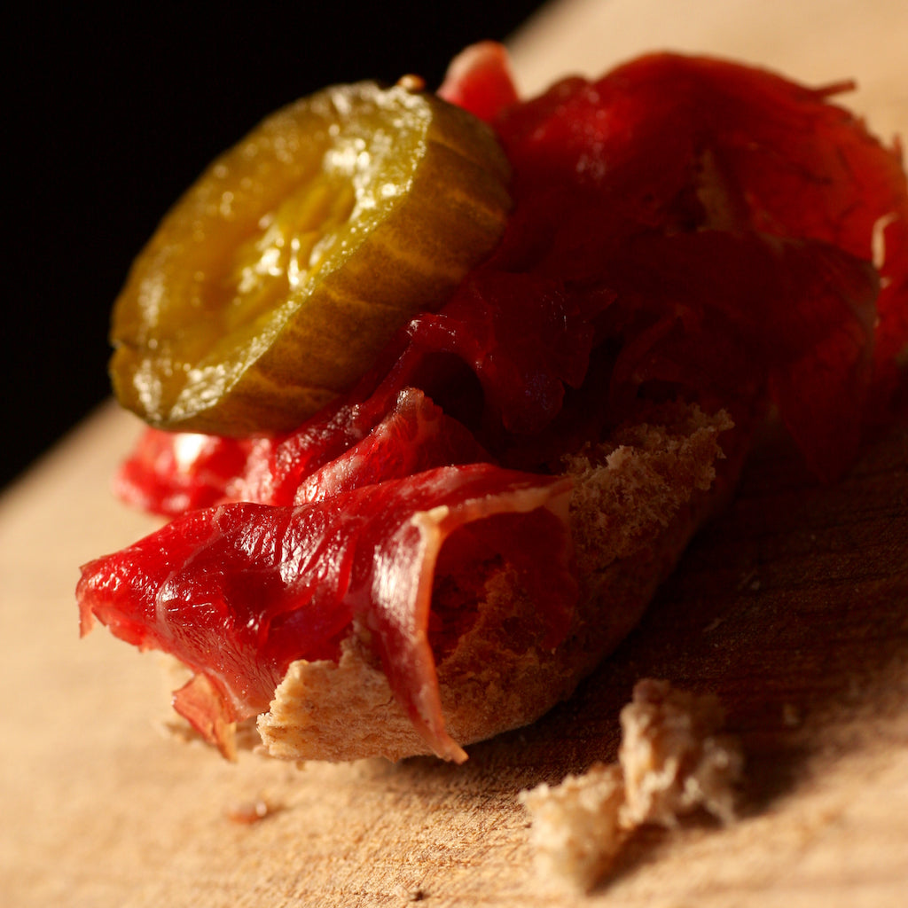 Artisan Smokehouse smoked beef fillet carpaccio with pickles