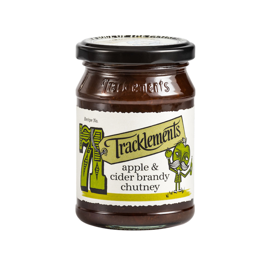 A jar of Tracklements apple & cider brandy chutney