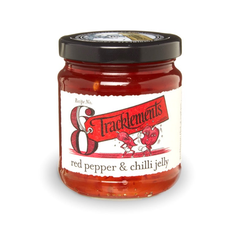 A jar of Tracklements red pepper and chilli jelly