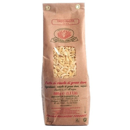 Packet of Rustichella orzo pasta