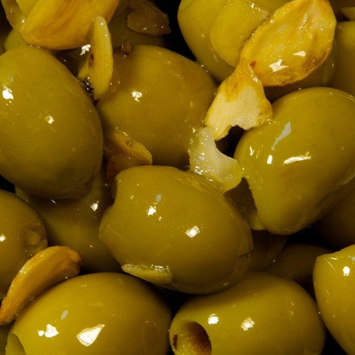 Greek Olive Company Garlic Marinade Olives in bowl