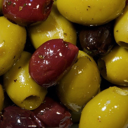 The Greek Olive Company Greek Marinade Mixed Olives in a bowl