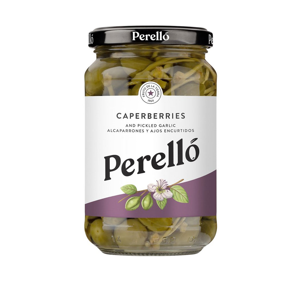 Perello Caperberries in glass jar  