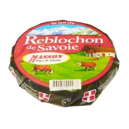 A whole petit Reblochon in its packaging