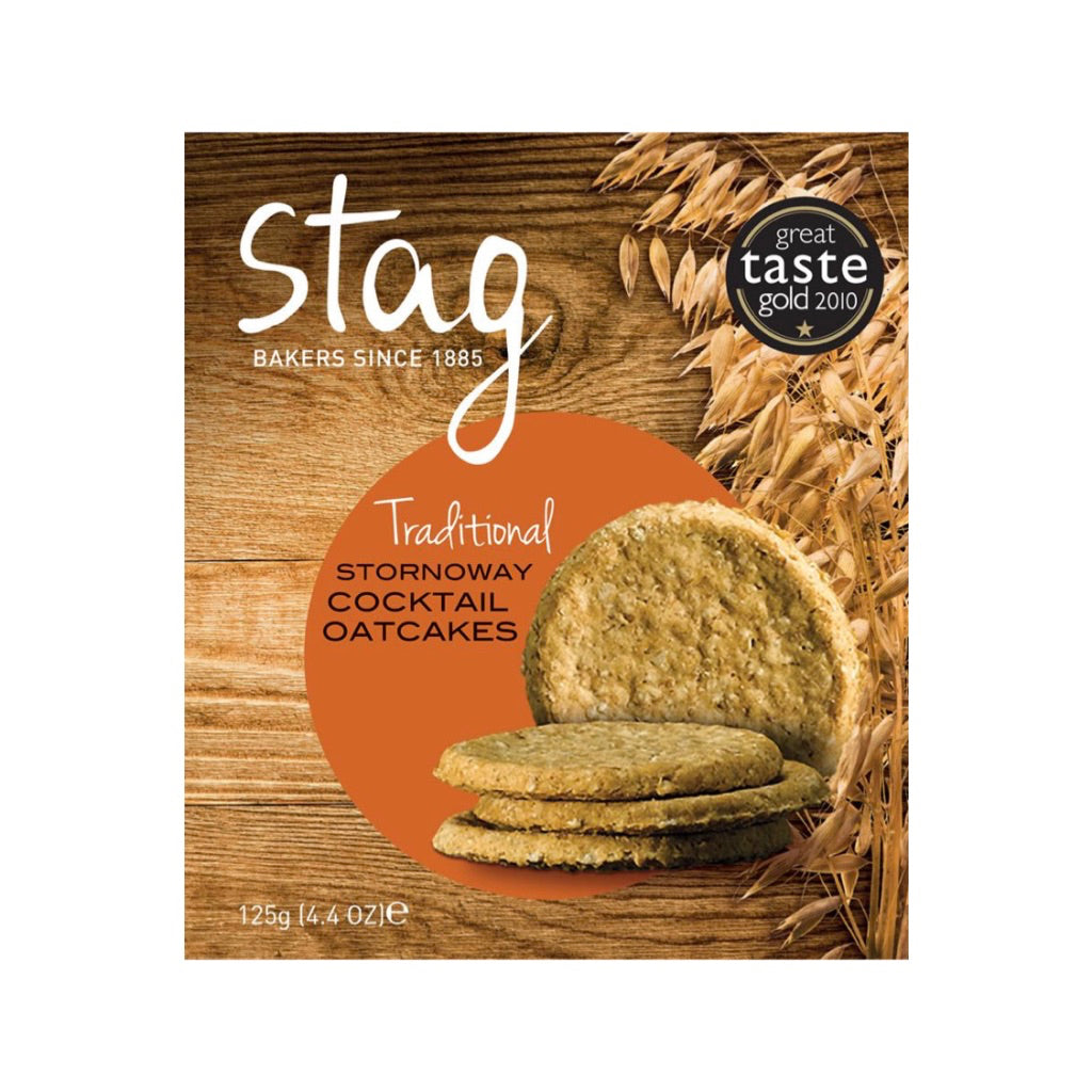A box of Stag Stornoway cocktail traditional oatcakes